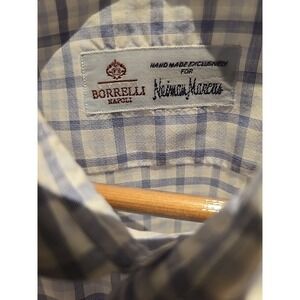 Excellent Rare Borrelli Napoli Handmade In Italy Men's Shirt Plaid Size 41-16
